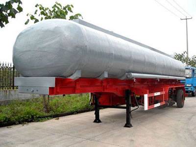 There is a FRP transportation tank which is prepared to be assembled.